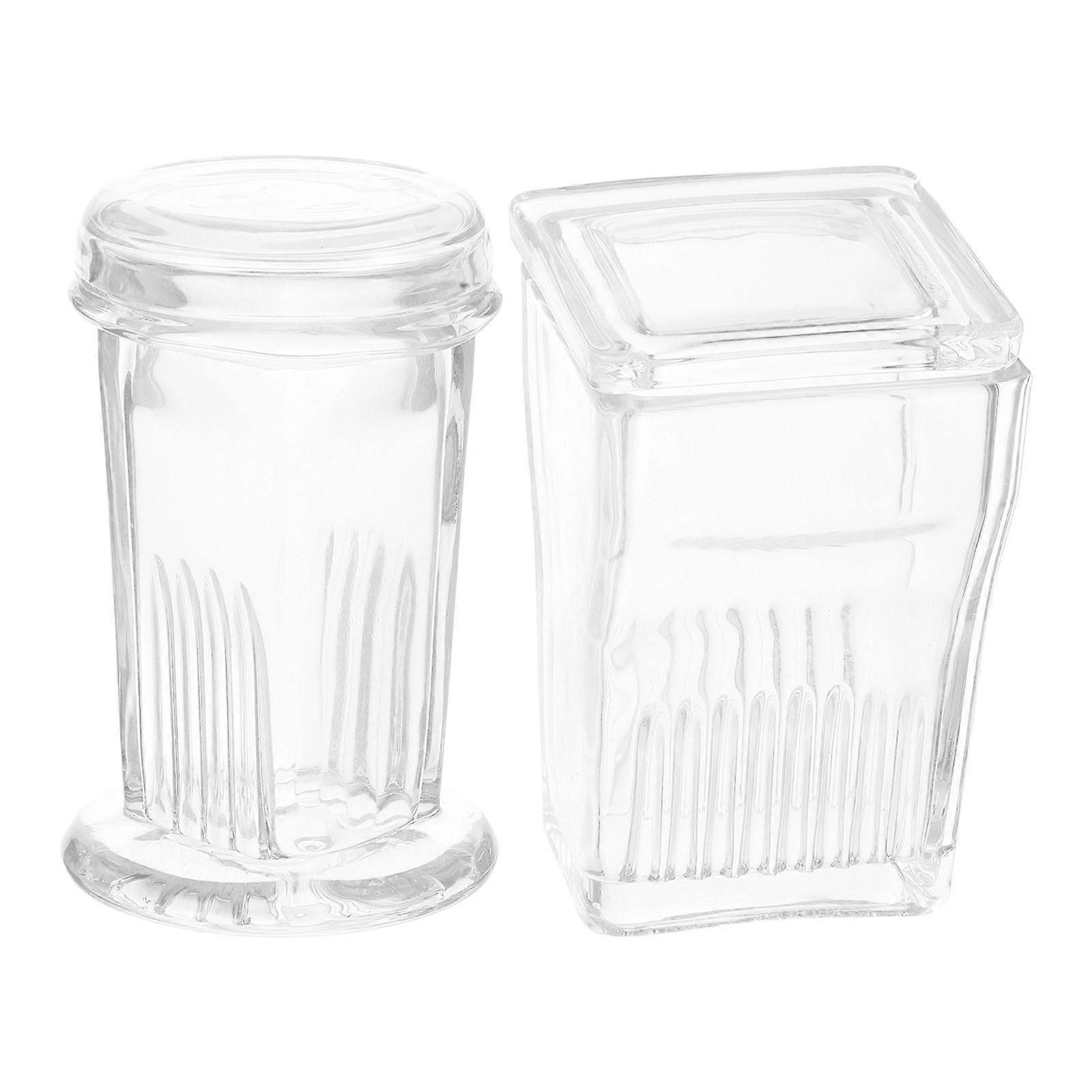 2pcs Lab Glass Staining Jar with Cover Vertical Staining Tank 5 Slide and 9 Slide Capacity Glass Lid Scientific Laboratory Microscope Slides
