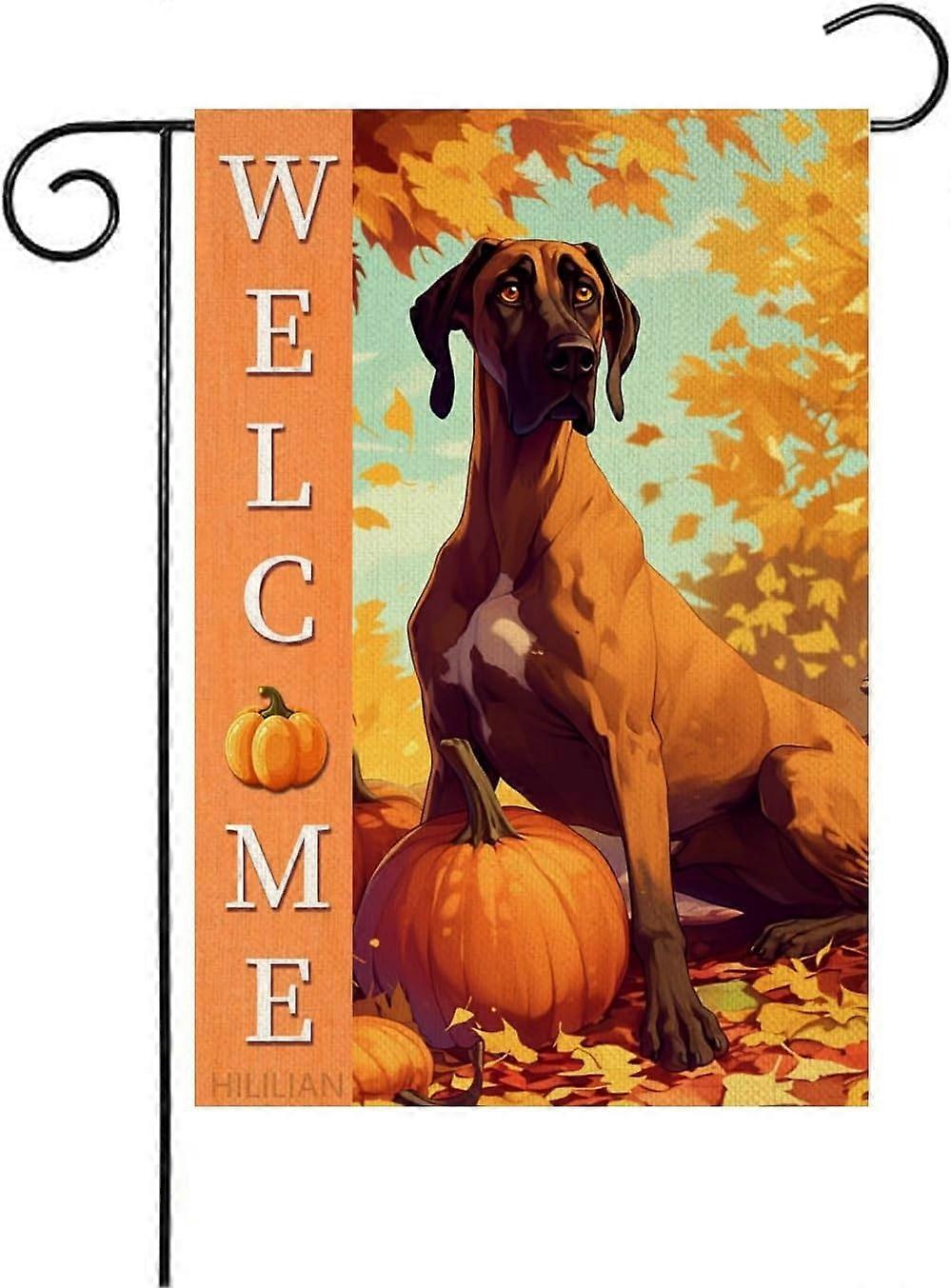 Great Dane Flag 12x18 Double Sided, Pumpkins Garden Flags(6265)