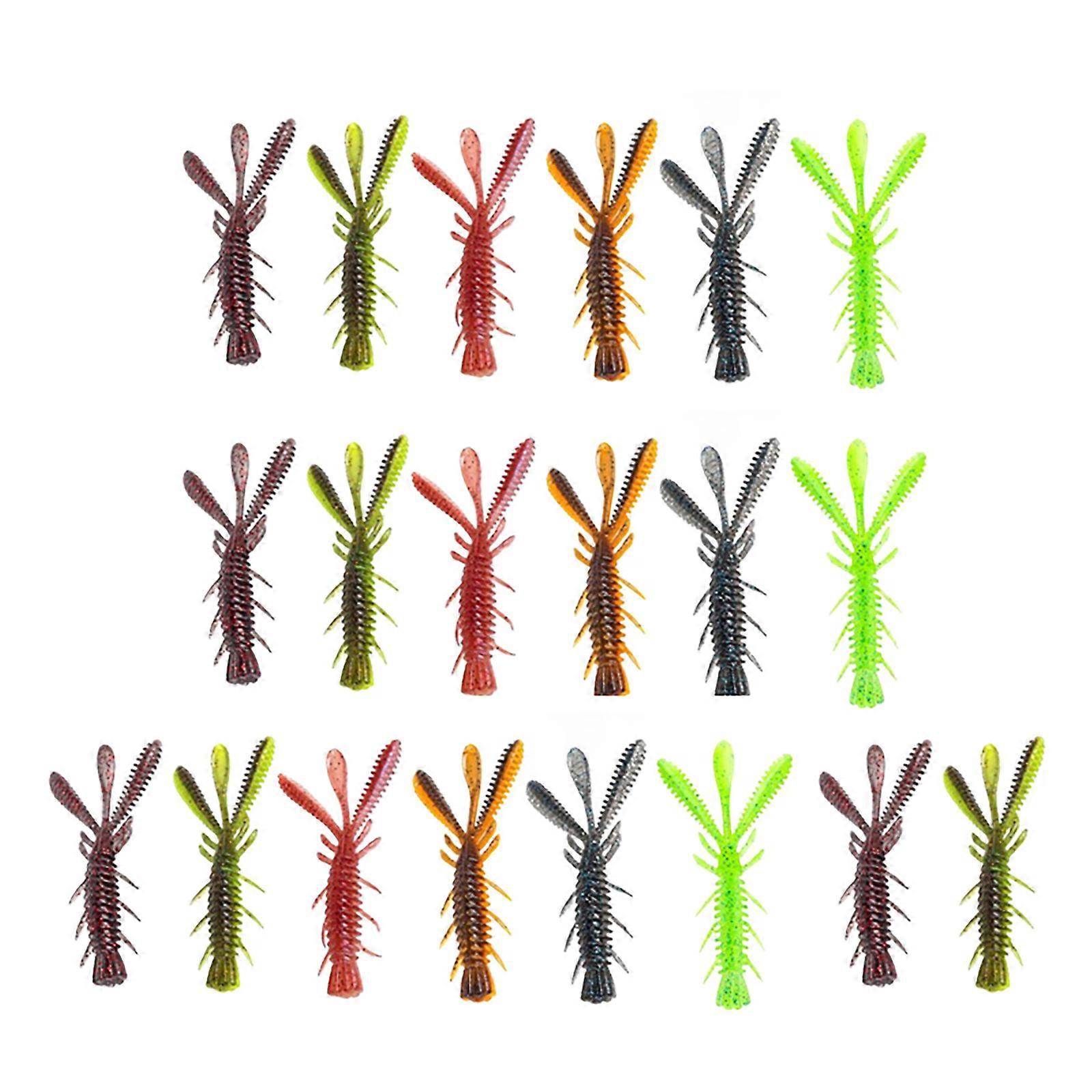 20Pcs Floating Shrimp Lures Fishing Baits Wobblers Swimbait Lures with Fish Attractant Artificial Shrimp Baits 5/6/7cm  7cm