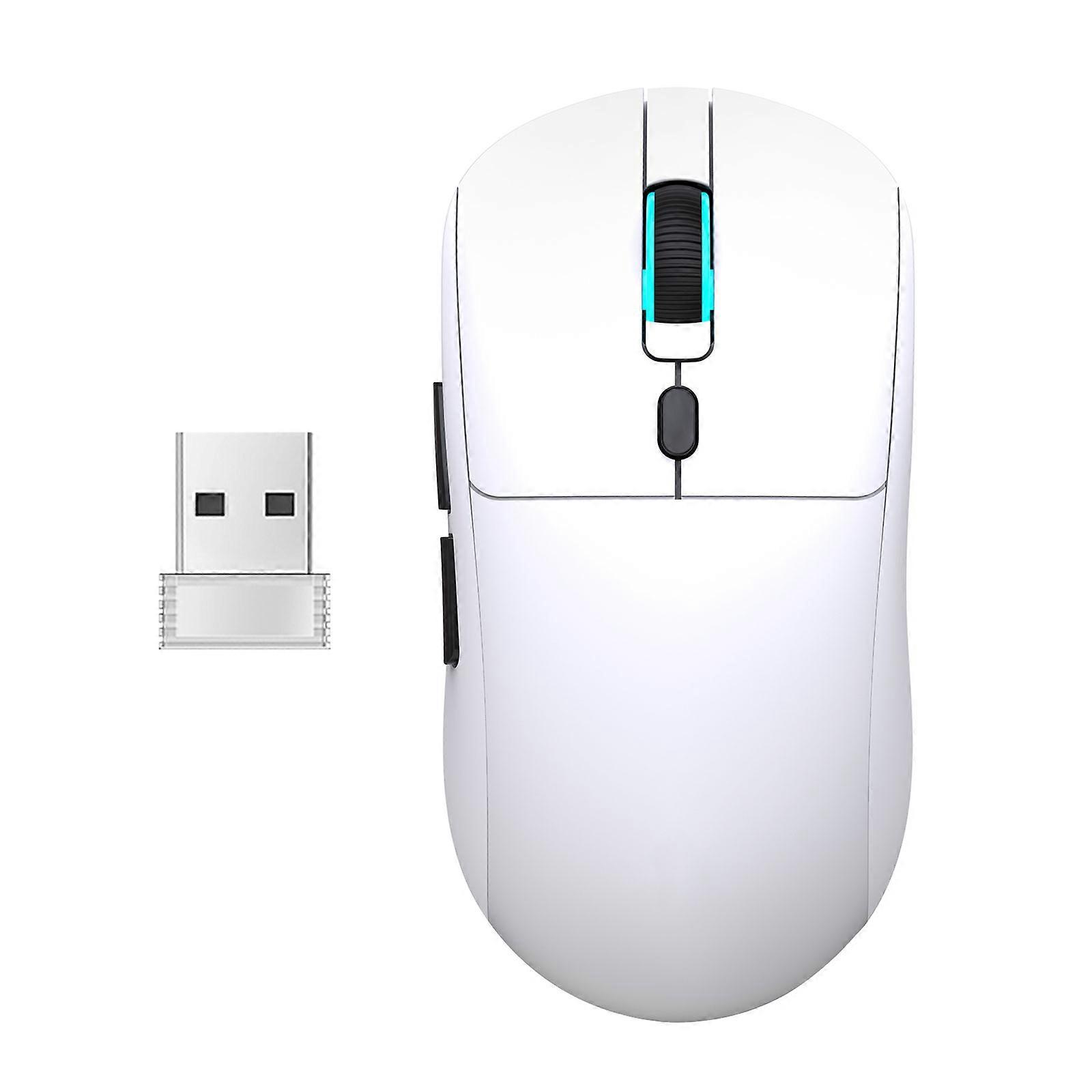 Wireless Mouse Rechargeable Ergonomic 2.4G Cordless Mouse for Laptop PC Computer Tablets 6 Buttons 3600DPI Adjustment White