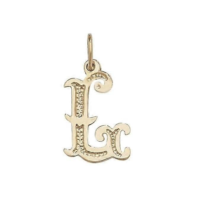 9ct Yellow Gold Gothic Initial Pendant PN527/L