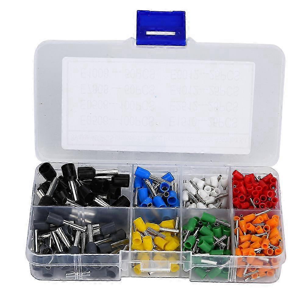 400 Pcs Crimp Terminal Tin Plated Copper with PVC Insulator Pin End Terminal Kit <br>