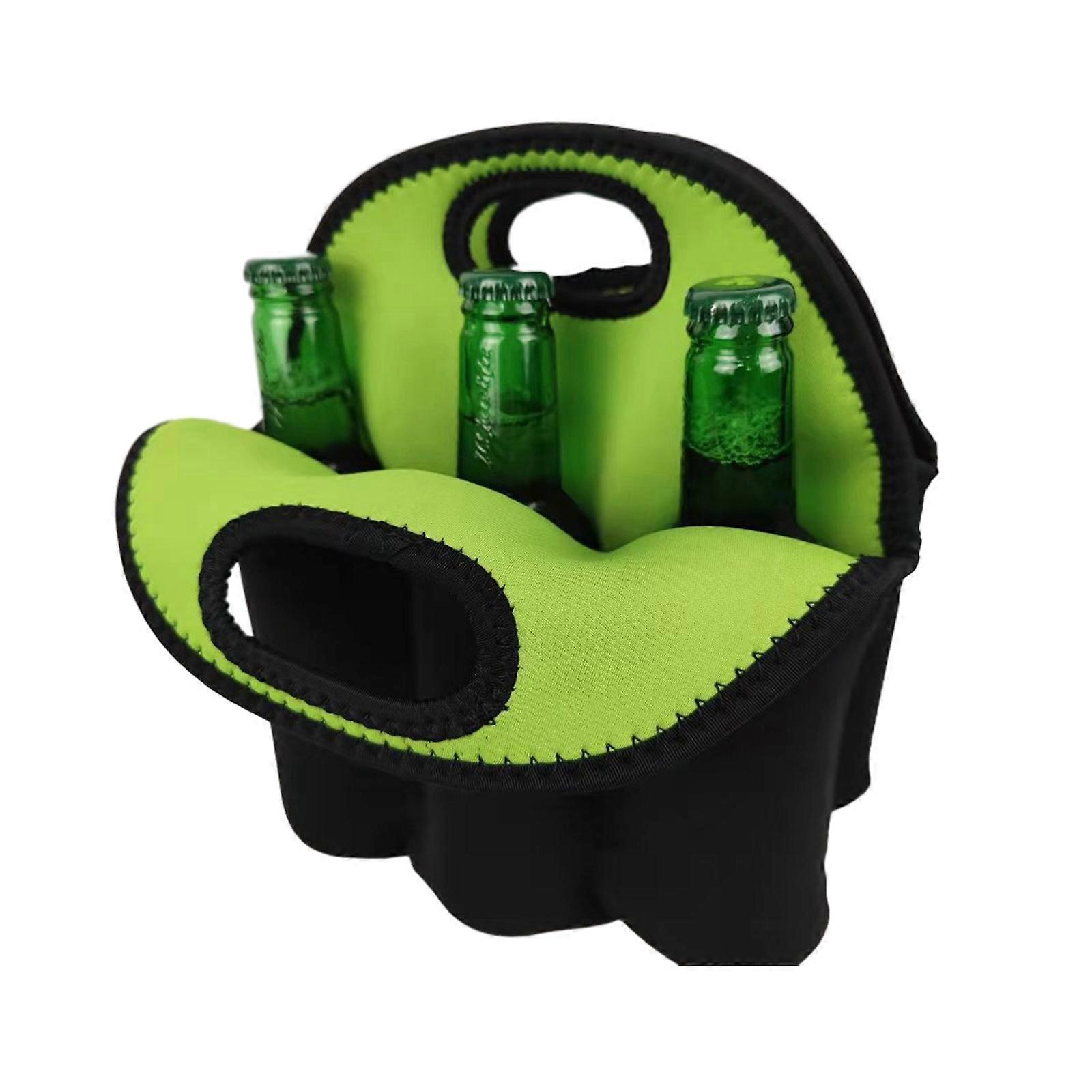 6er-Pack Bierkühler Tote Neopren Bierflasche Dose Isolierter Getränketräger für 12oz/330ml Flaschen Camping Flaschenhalter Grün