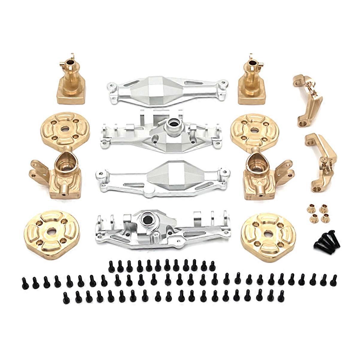RCカーフロントおよびリアアクスルハウジング真鍮カップCブリッジカバーキット1/12H12Y H12Y + RCカーアクセサリーシルバー