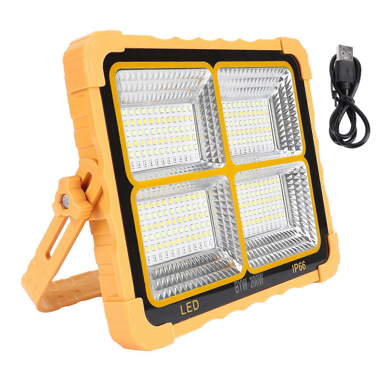 LED Portable Solar Work Light 200W 7000mAh 15000LM 288 Beads 4 Modes IP65 Rechargeable Emergency Worklight