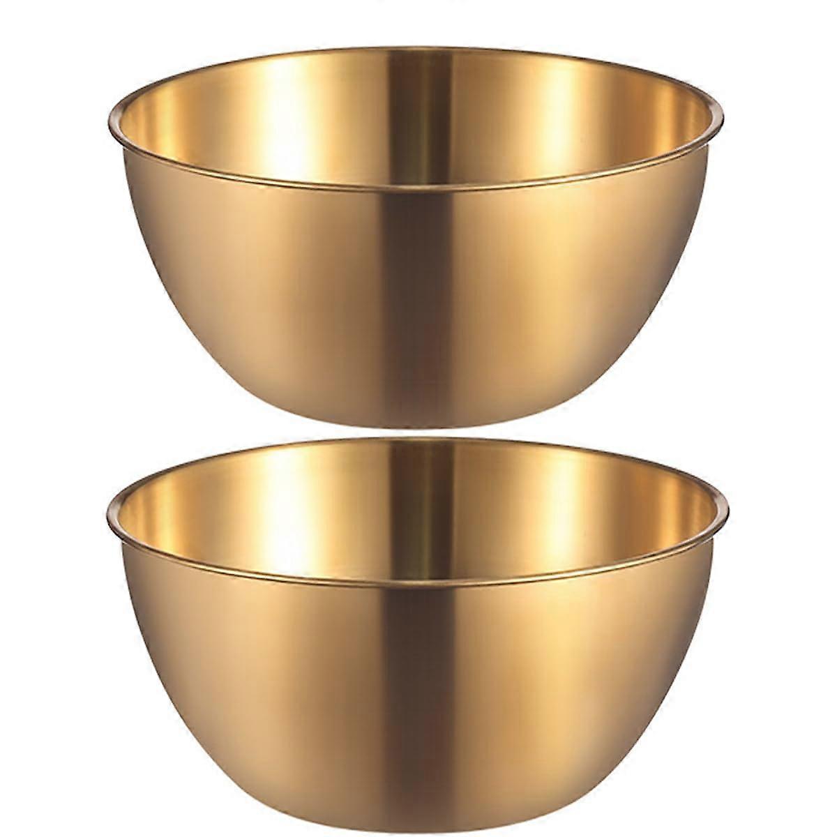 2 Set Stainless Steel Salad Bowls Mixing for and Cooking 3.17 Quart