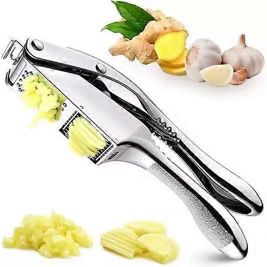 3in1 Heavy Duty Garlic Press and Slicer, Zinc Alloy Mincer with Ergonomic Handle, Dishwasher Safe