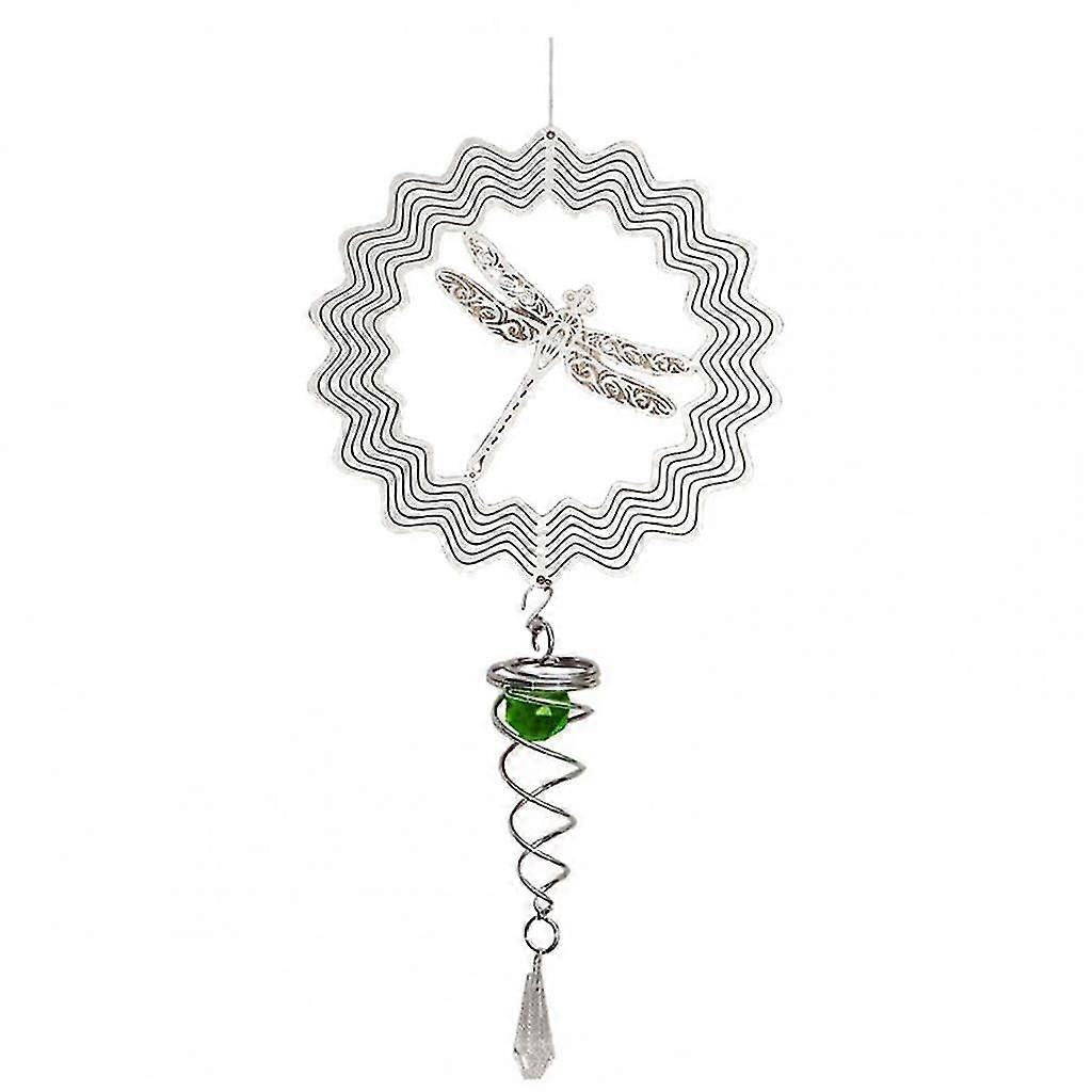 Hanging 3D Outdoor Wind Spinner Garden Home Wind Chime Decor Dragonfly