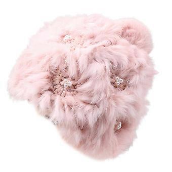 Peluche Beanie Knit Beanie Cappello per coppie Cappello teschio Cappello pompon Highlight Piccolo viso cappello lavorato a maglia Skullies Beanie Bianco