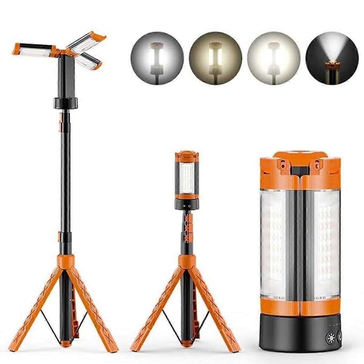 Rechargeable 10000mAh Camping Light with Telescopic Stand, Tent Light for Hiking, Fishing