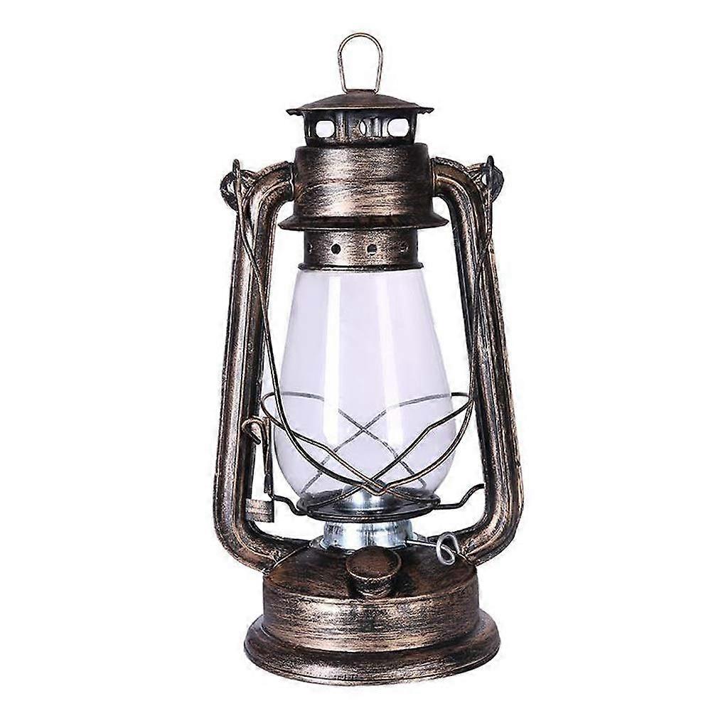 E27 Table Lamp Electric Lantern, 15Inch Tall Desk Lamp For Bedrooms, Hurricane Glass EdisonStyle, Rustic Rust Finish