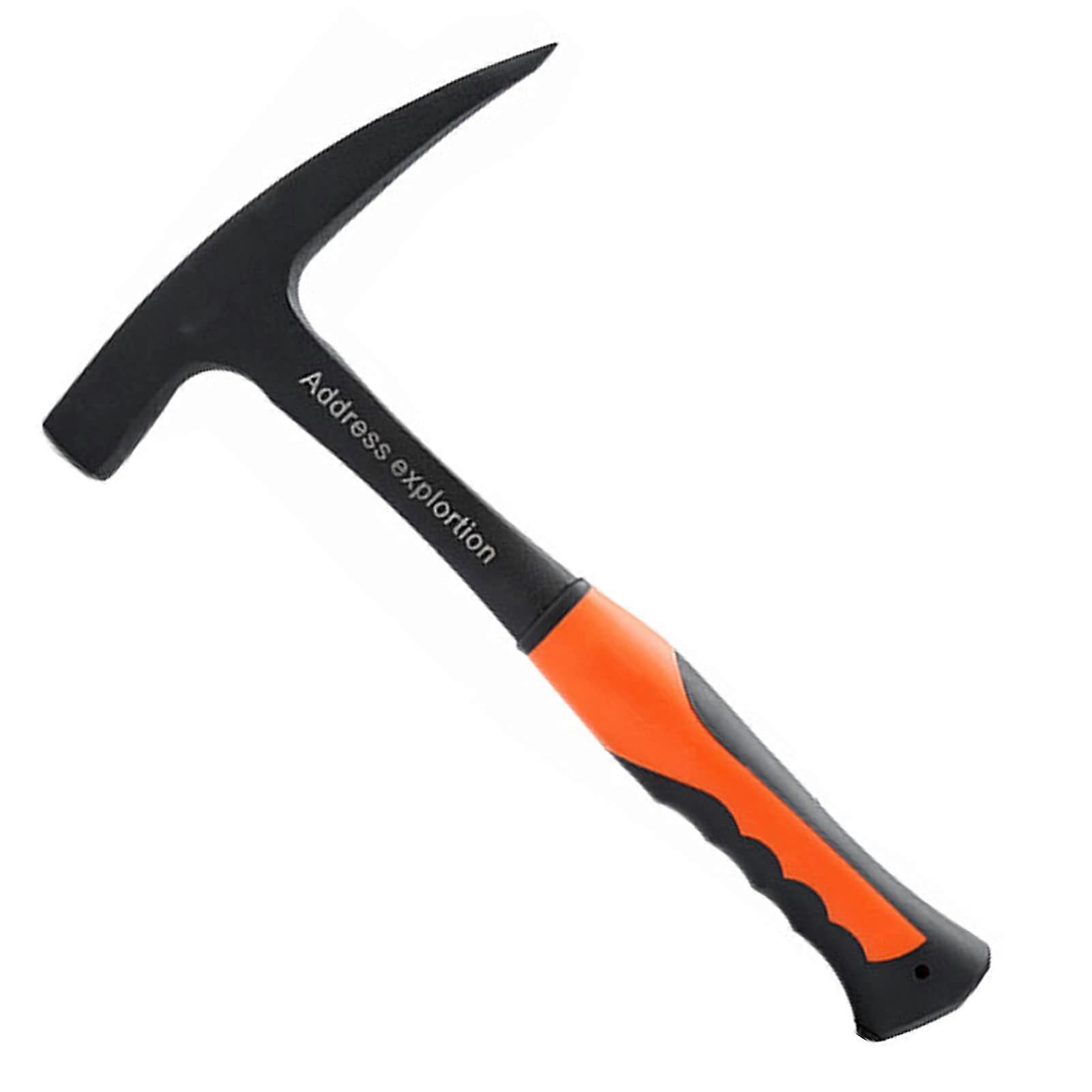 Rock Pick Hammer, 28oz Multi-Functional Carbon Steel Pointed Tip Geological Hammer, Ideal for Mineral & Rock Exploration