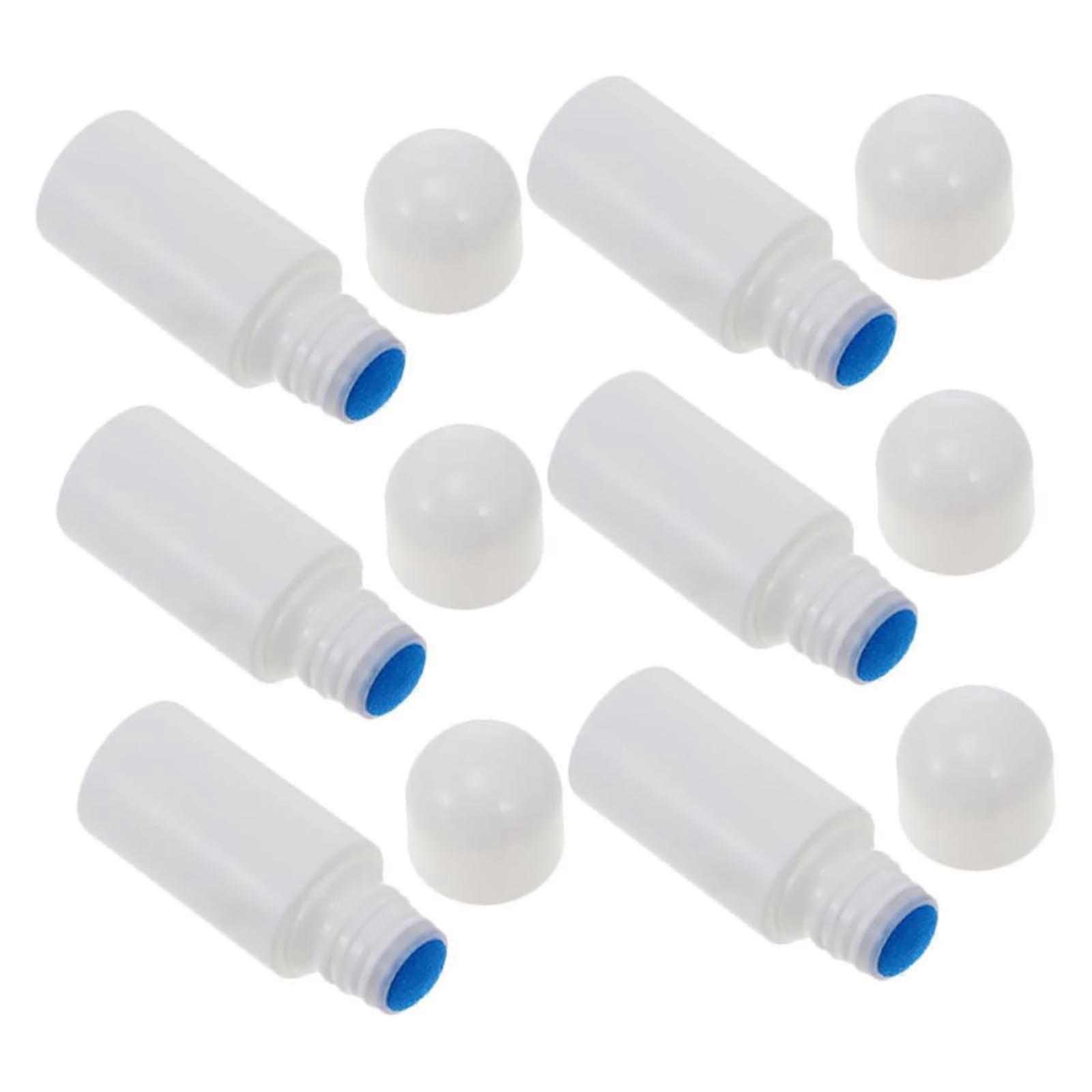 6pc Reusable Liniment Bottle With Sponge Applicator Portable Liquid Bottle Suitable For Traveling Lotion And Liquid White Design