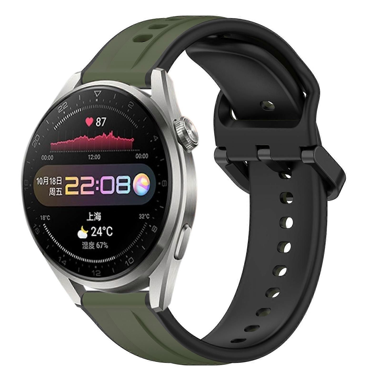 For Huawei Watch 3 Pro 22mm Convex Loop Two-Color Silicone Watch Band