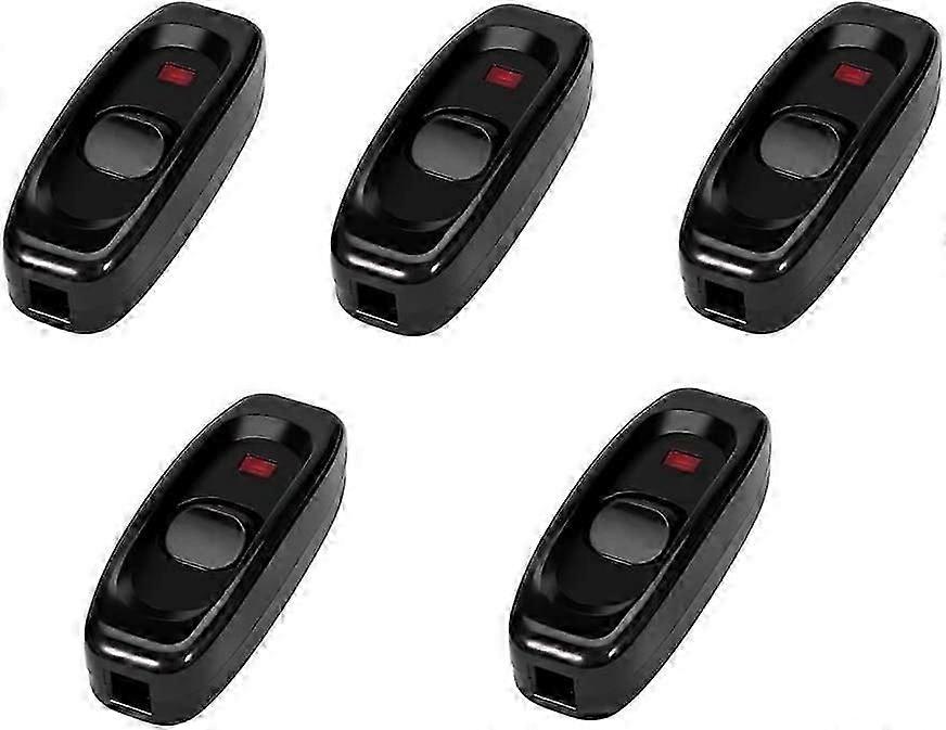 Pack Switch - AC 250V 10A Inline On/Off Table Lamp Cord Cable Switch with LED Indicator (Color : Black)
