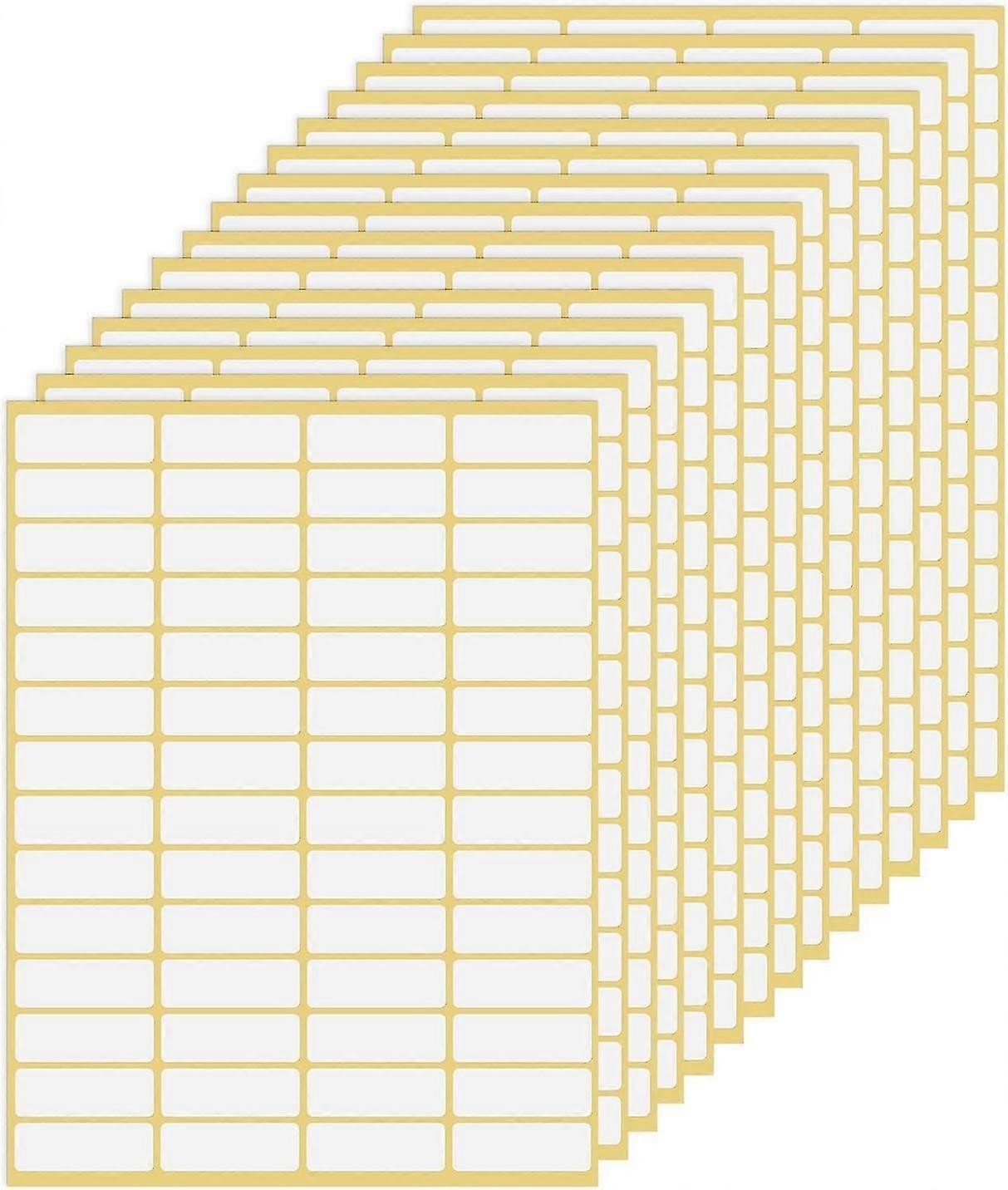 840 Small Sticky Labels Matte White - Blank Adhesive Stickers for Organizing