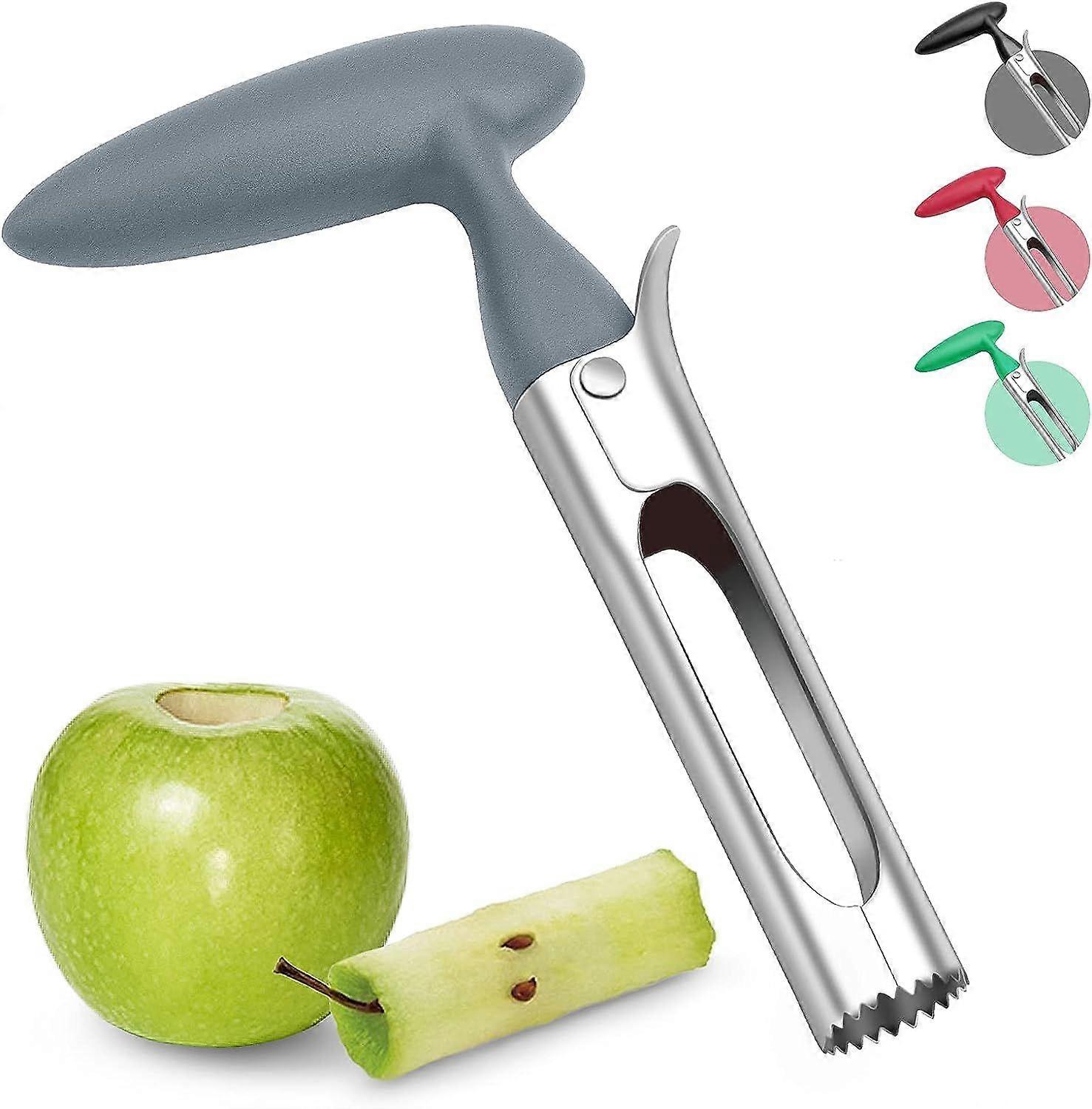 Apple Corer - Gray ABS Handle Serrated Stainless Steel Blade