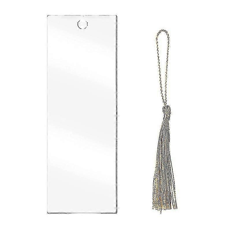 20 Pieces Blank Bookmarks Kit Clear Acrylic Book Markers With Chinese Style Tassels For Student Diy Crafts Projects Present Tag( Size : 3.2x12cm )