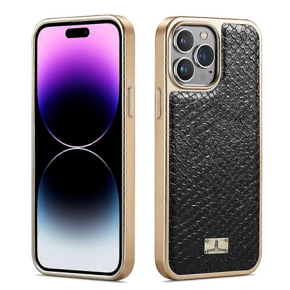 Fierre Shann Snake Texture Electroplating PU Phone Case