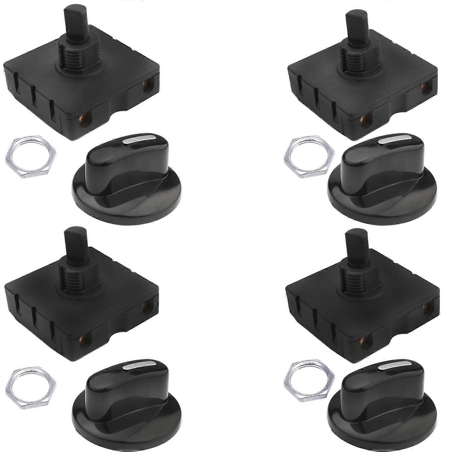 4PCS Rotary Switch Transfer Switch 4 Position 3 Speed 13A-125V/10A-250V Fan Heater Speed Selector with Knob