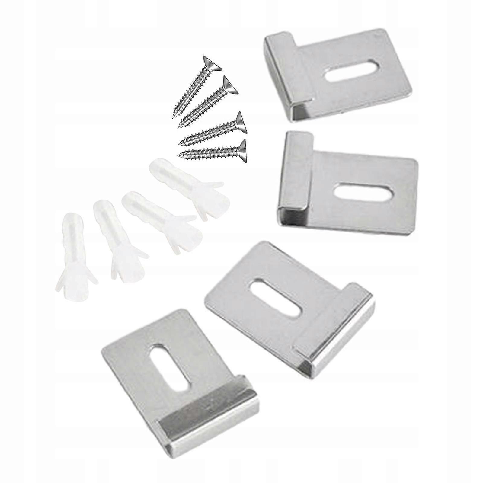 4 Pcs Metal Mirror Clips Mirror Attachment Clips With Silver L