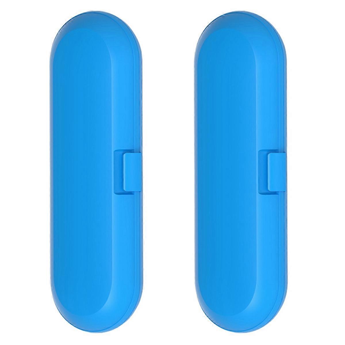 2Pcs Electric Toothbrush Travel Box Storage Case for Universal, Blue
