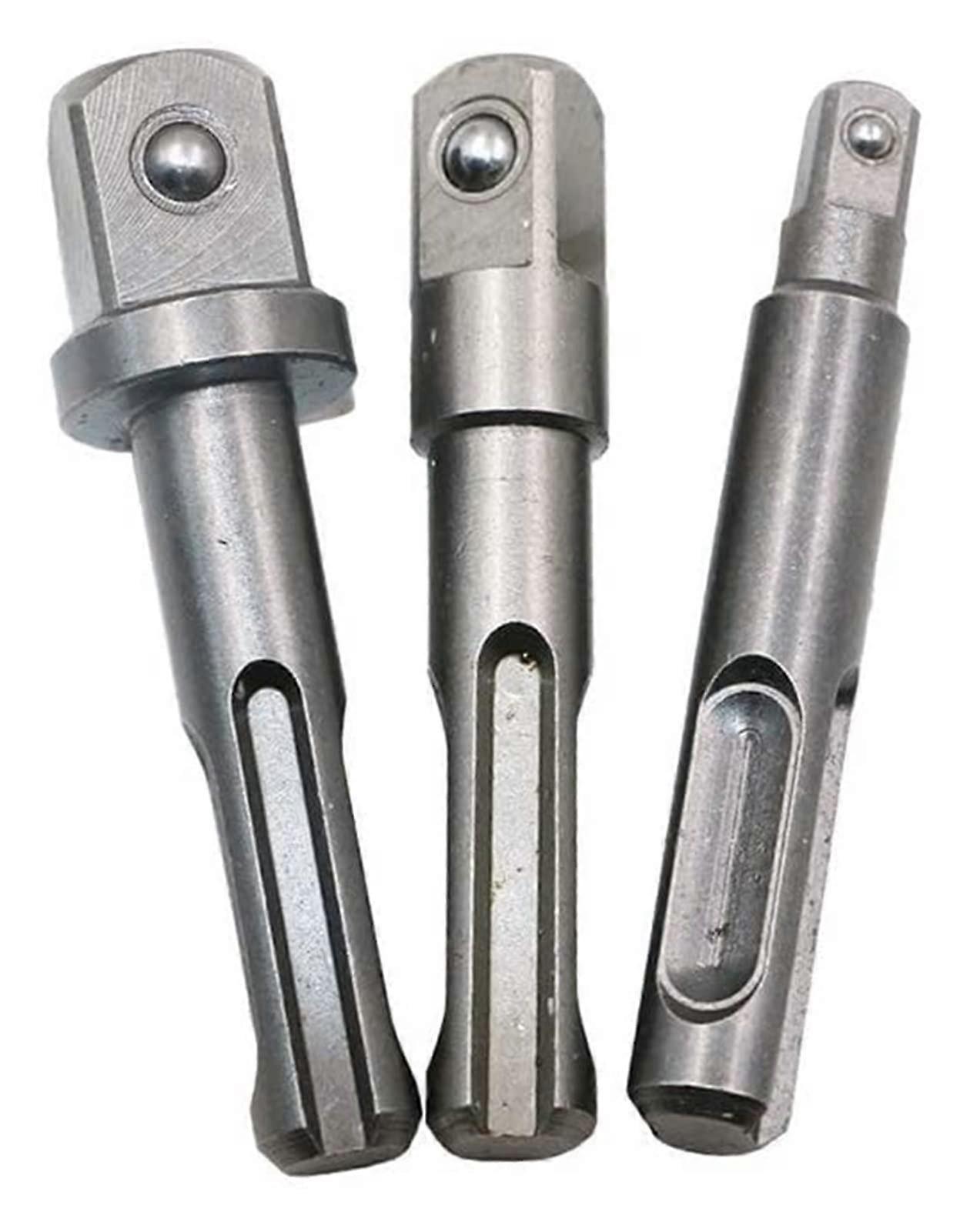 3pcs SDS Socket Driver Set Drill Adapter 3/8 1/4 1/2 Inch Hex Converter Impact Drill Hammer Adapter Tools