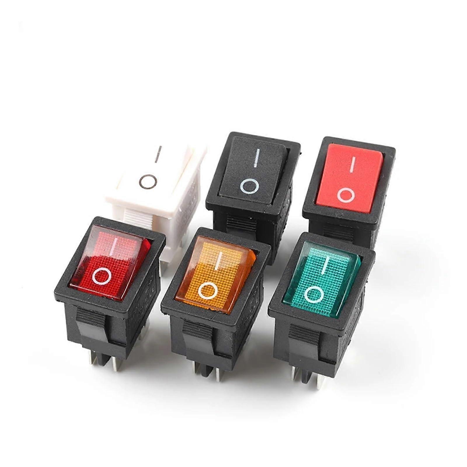 4Pin 21x15mm KCD1 ON-Off Rocker Switch with Blue Light 6A/250V AC 10A/125V AC for Boat Car Electrical Equipment