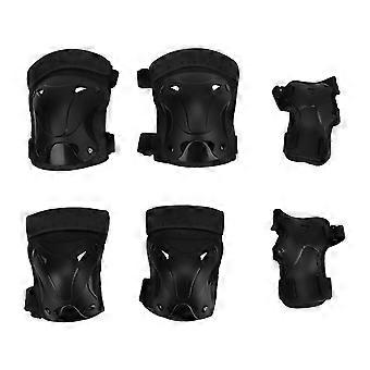 6PCS Erwachsene Schutzausrüstung Set Große Größe Nylon Kunststoff Knie Ellbogen und Handschützer für Rollski