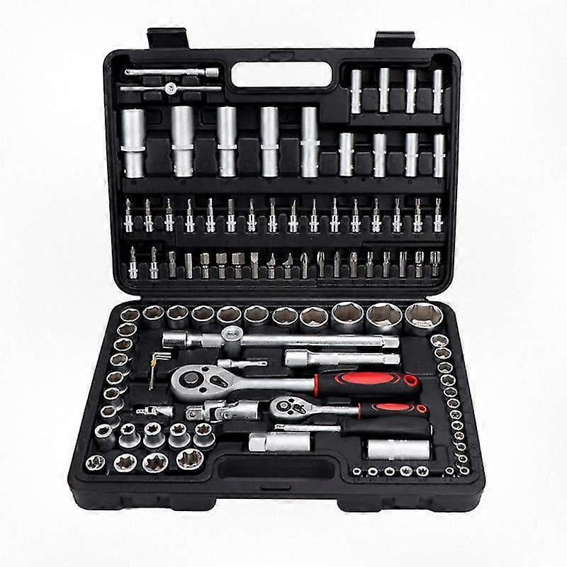 108 Piece Socket Ratchet Wrench Set for Use with Various Brands in a Handy Tool Box