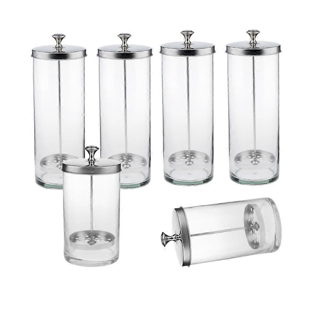 6Disinfection Jar Glass Sanitizing Bottle for Barber Manicure Styling Salon Tool