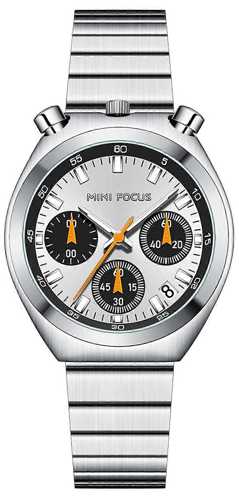 Multi-Function Quartz Chronograph Watch for Women, Luminous Silver Gold Bullhead Design, Casual Date Bracelet Style