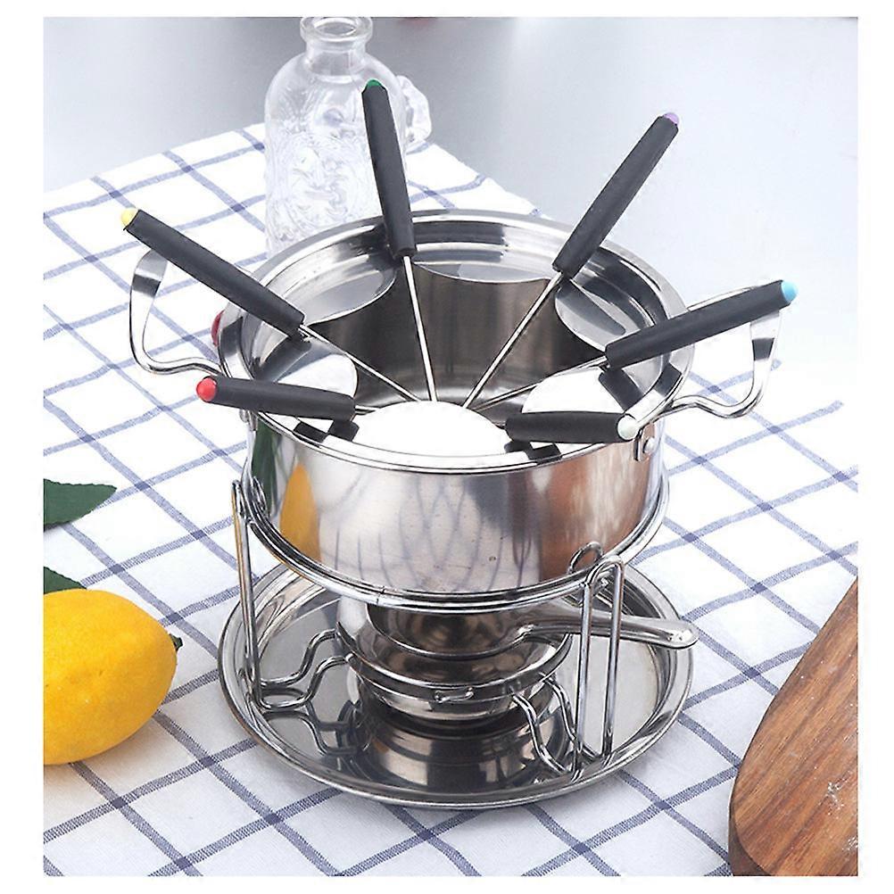 It sounds like you're referring to a **10 piece chocolate fondue set** that includes a melting pot, gel burner, forks, and a cover. These sets are