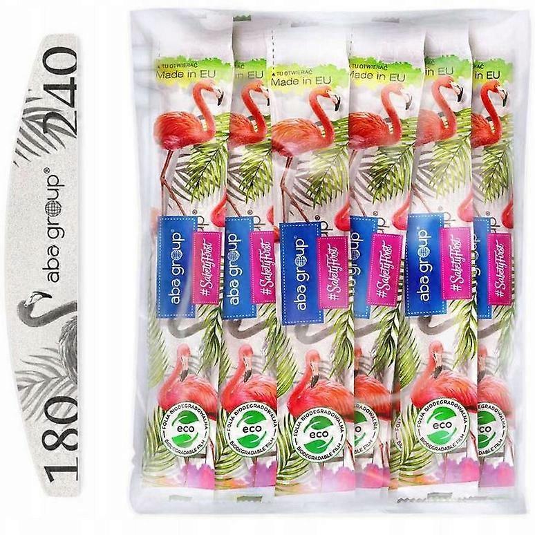 Aba Group SAFE PACKAGE Nagelfeile CRESCENT 180/240 STANDARD - FLAMINGO, 100 Stück