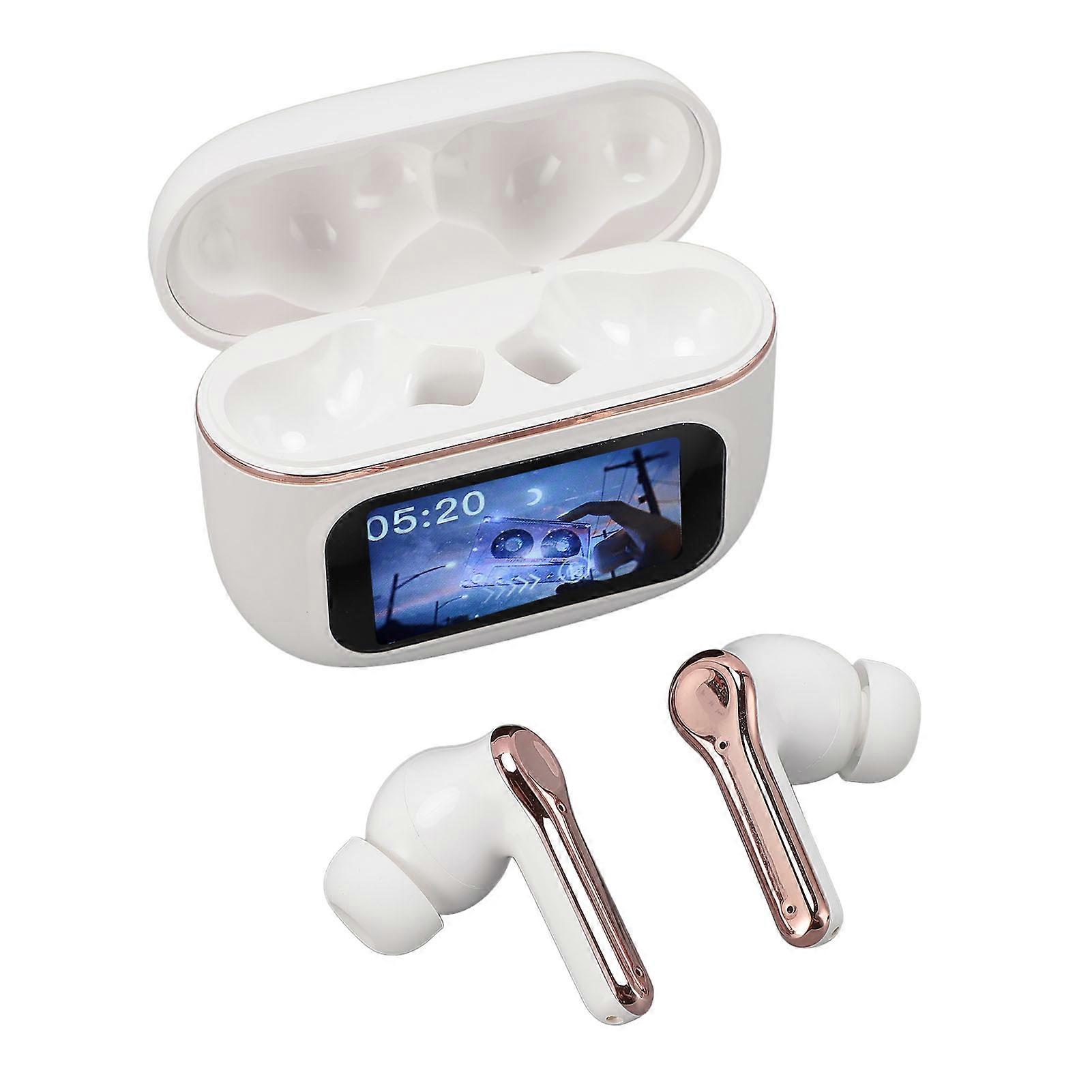 Earphones LCD Full Color Display Noise Reduction Multifunctional Rechargeable Headset Earbuds 