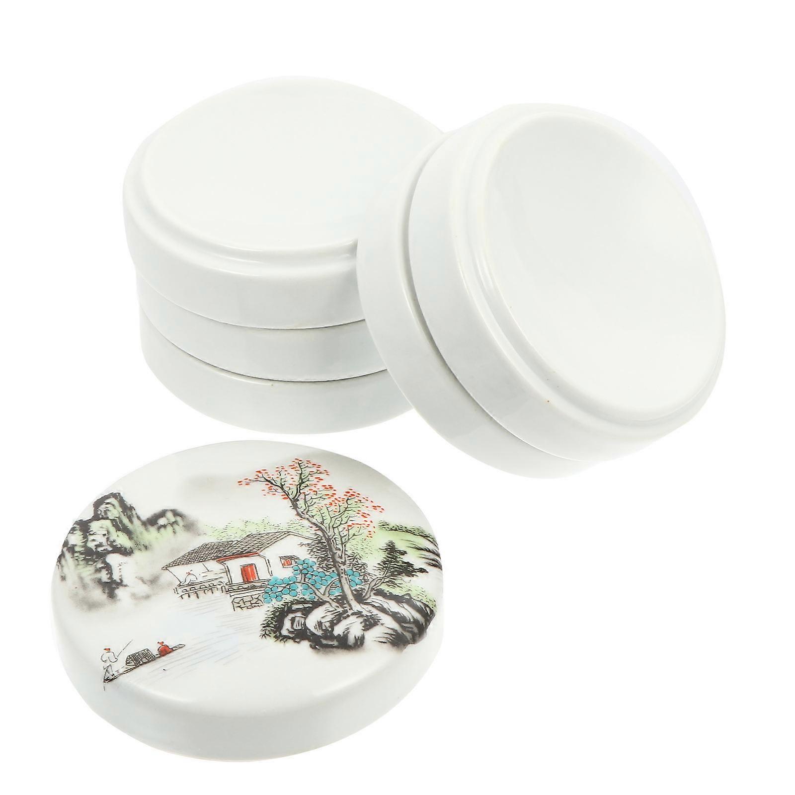 1 Set Stack-able Painting Tools Round Jewelry Plates Watercolor Plates with Lid