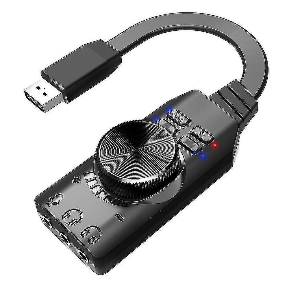 External USB Sound Card Virtual 7.1 Channel Adapter Compatible with PC, Laptop, and Gaming Consoles