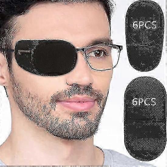 12 Piece Eye Patches Suitable for Various Ages to Treat Lazy Eye Conditions and Strabismus for Left or Right Eyes in Black