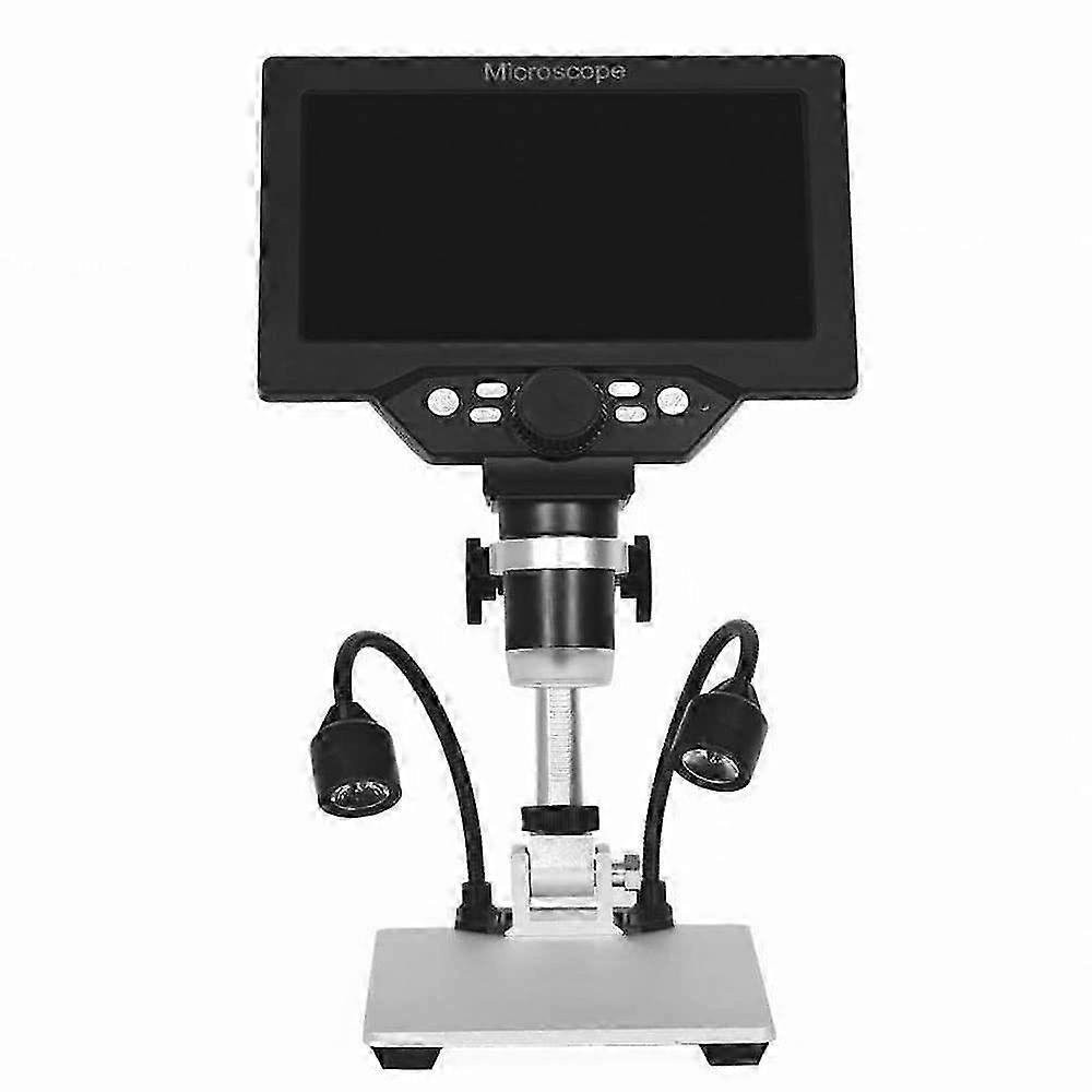 Digital Microscope for Various Uses, 7 Inch Large Color Screen with 12MP Resolution and 11200x Magnification, Sturdy Aluminum Stand with 2 L