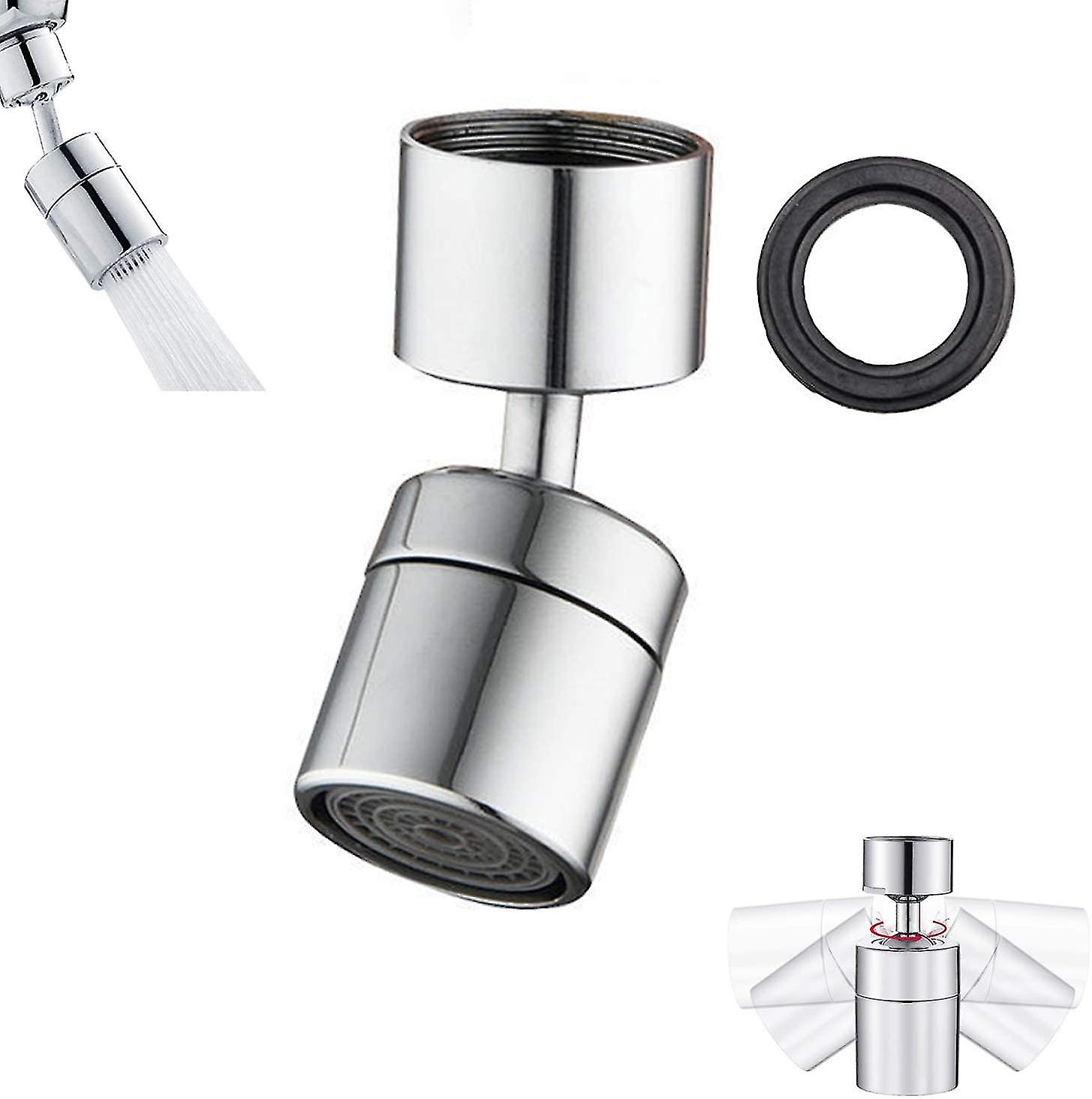 Dual Function Faucet Aerator 360 Degree Rotating Swivel Head, Universal Splash