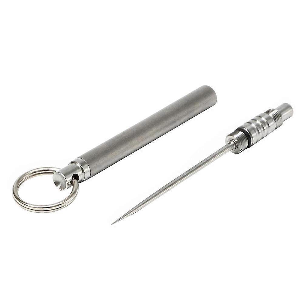 Home Toothpick Cylindrical Silver Portable Storage Teeth Cleaning Tool 0.5x0.5x6.8cm 1Pcs