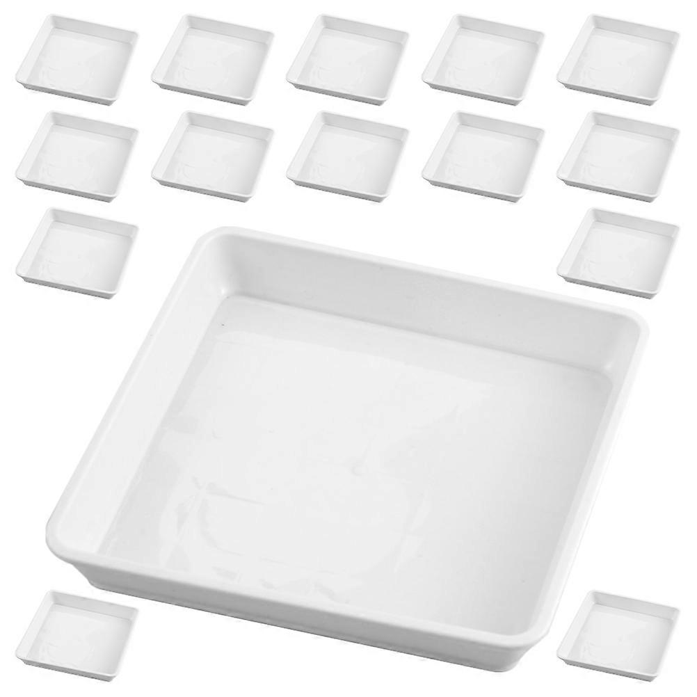 植栽トレイプラスチックスクエアトレイバルコニー内径16cm漏れ防止15個