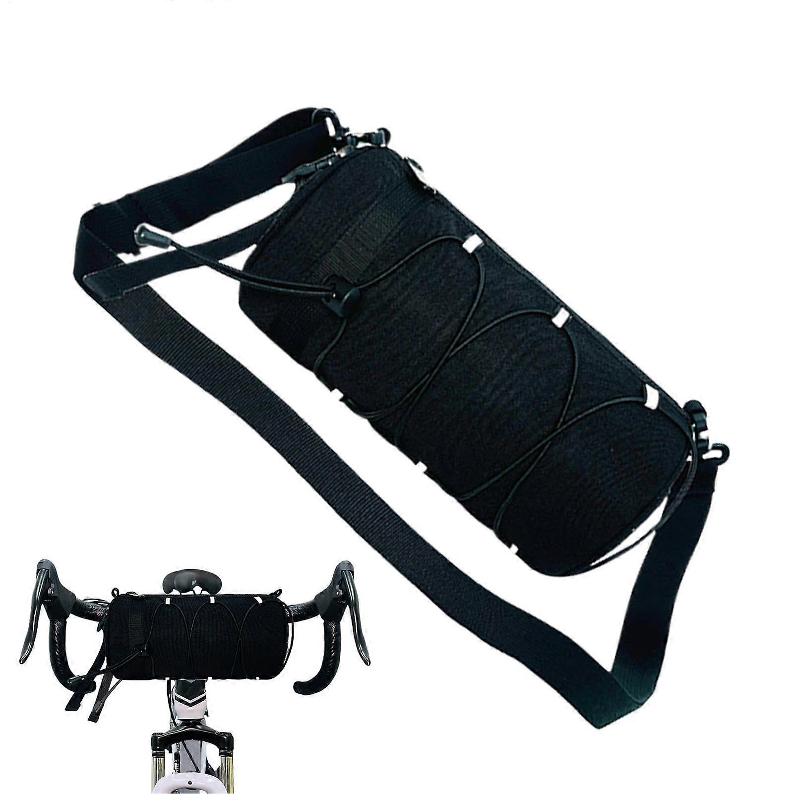 Waterproof Cycle Handlebar Bag - Large Capacity Saddle Bag for Rear Rack, Compatible with Mountain Bikes and Motorcycles, Black