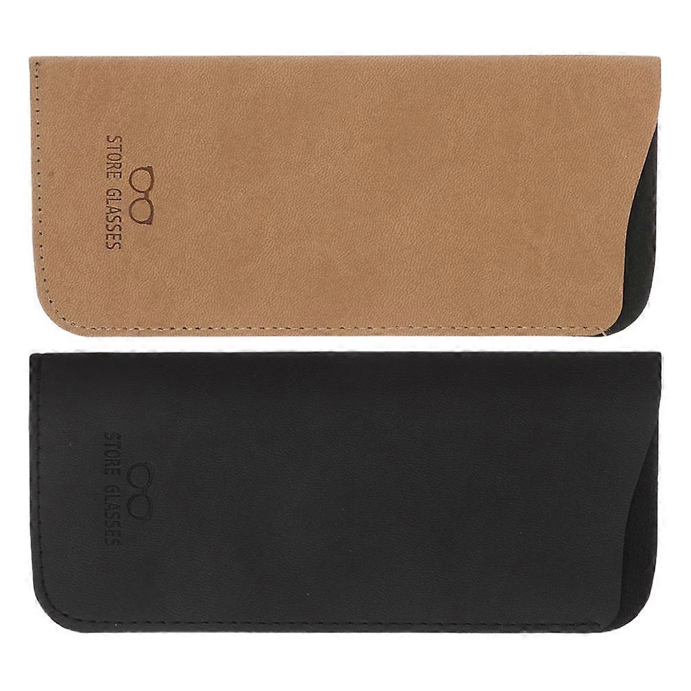 Soft Pu Leather Eyewear Pouches Rectangular Shape Portable Eyeglass Case For Women Everyday Use 2Pcs