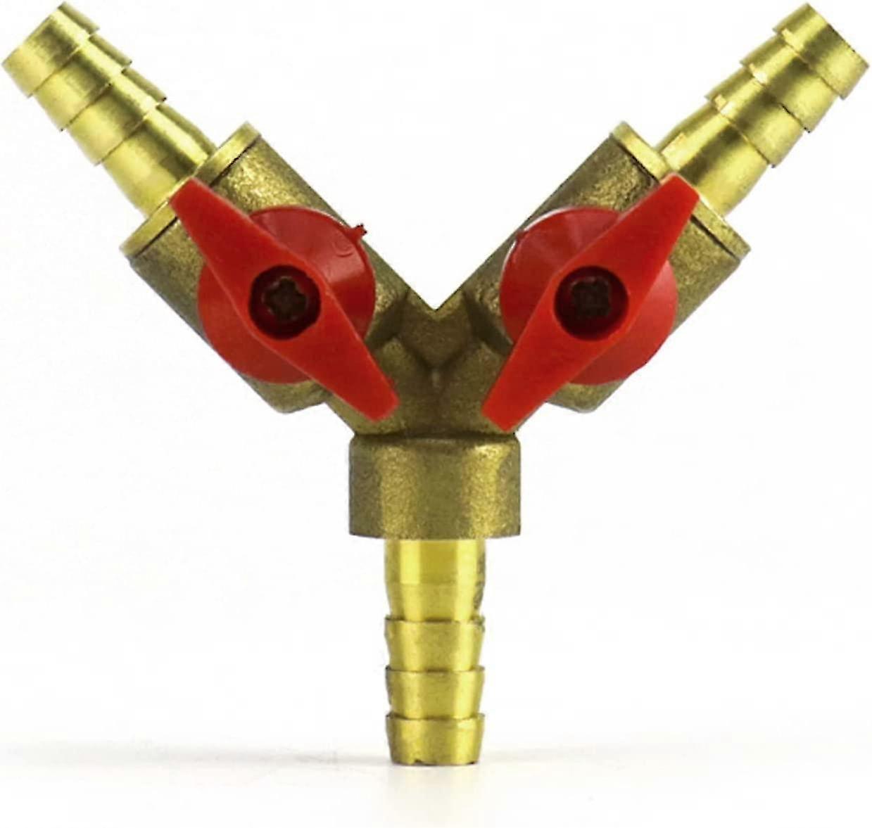 3-Way Y-Hose Connector with 8mm Ball Valve - Durable Brass Zinc Alloy Fitting