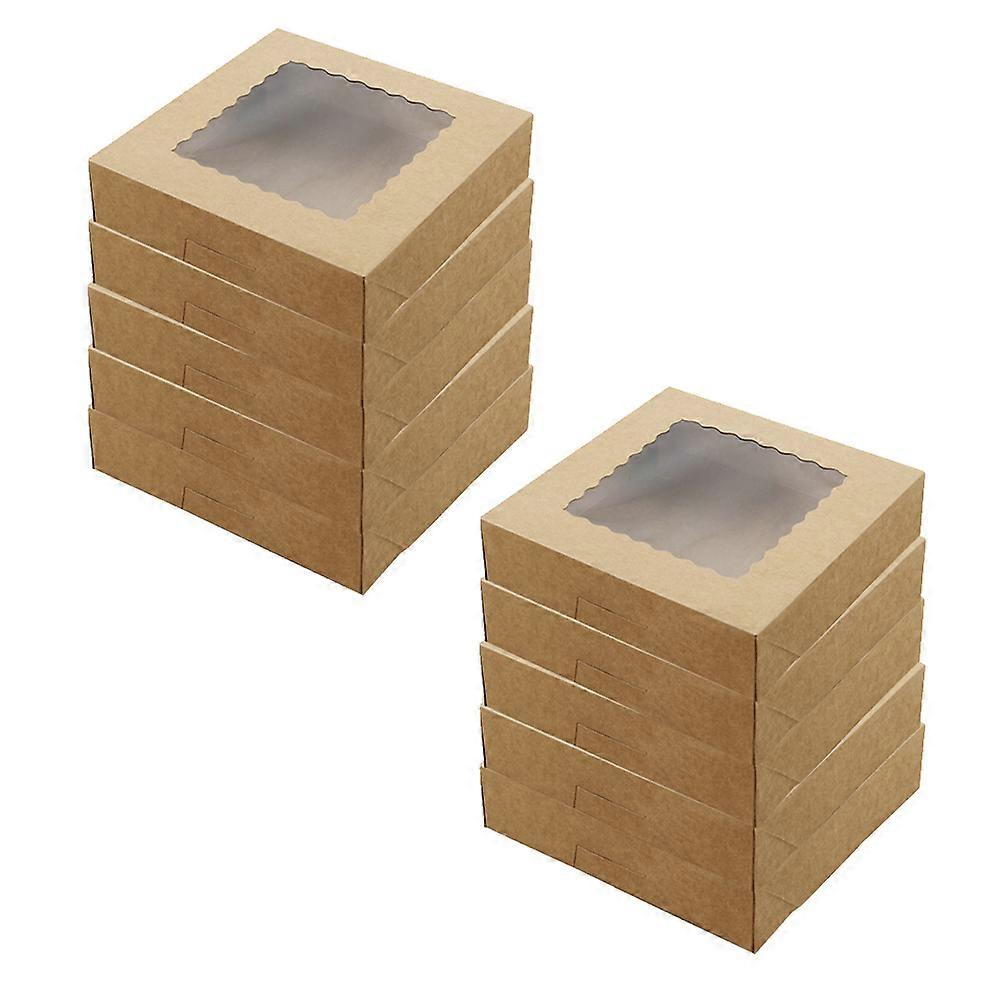 Food Packaging Boxes Sweet Cake Boxes For Bakery Goods 26X26X6.5CM Size 10Pcs