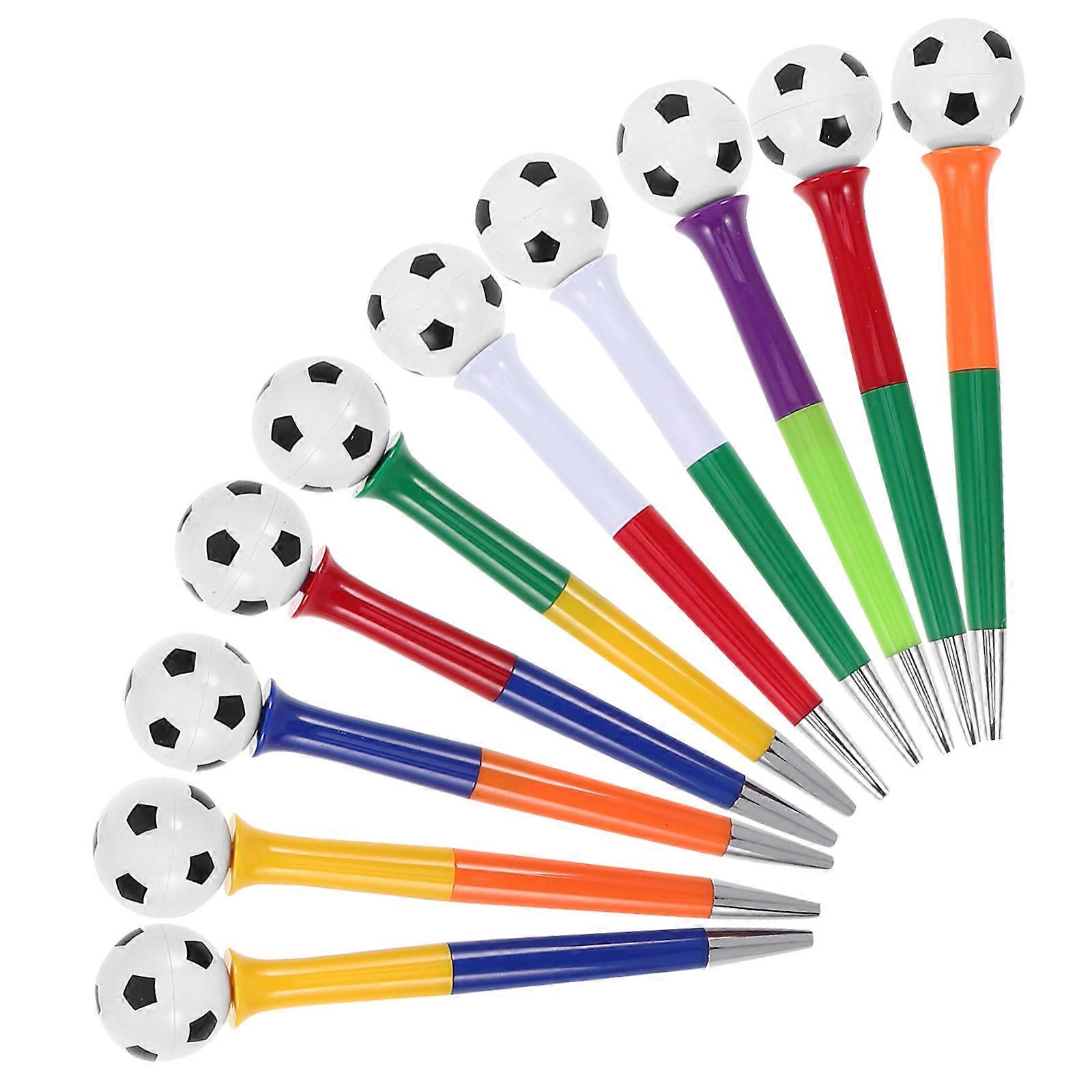 Writing Stationery Soccer Pen Rotating Mechanism Home Use Multi-Colored 16.00X1.20X1.20cm 10Pcs