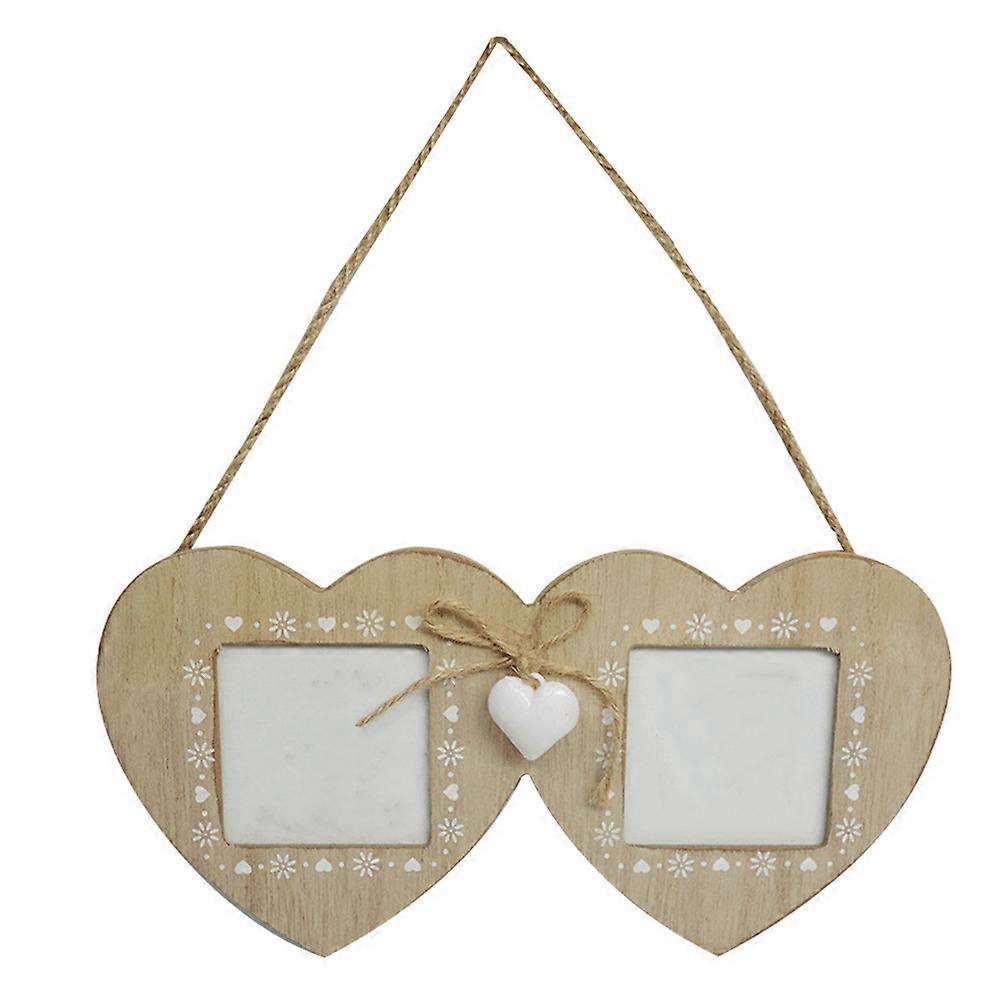 Hanging Photo Frames Wood Color Photo Holder Hanging Dining Room Kitchen Office Space 26X13.2X0.8CM 1Set