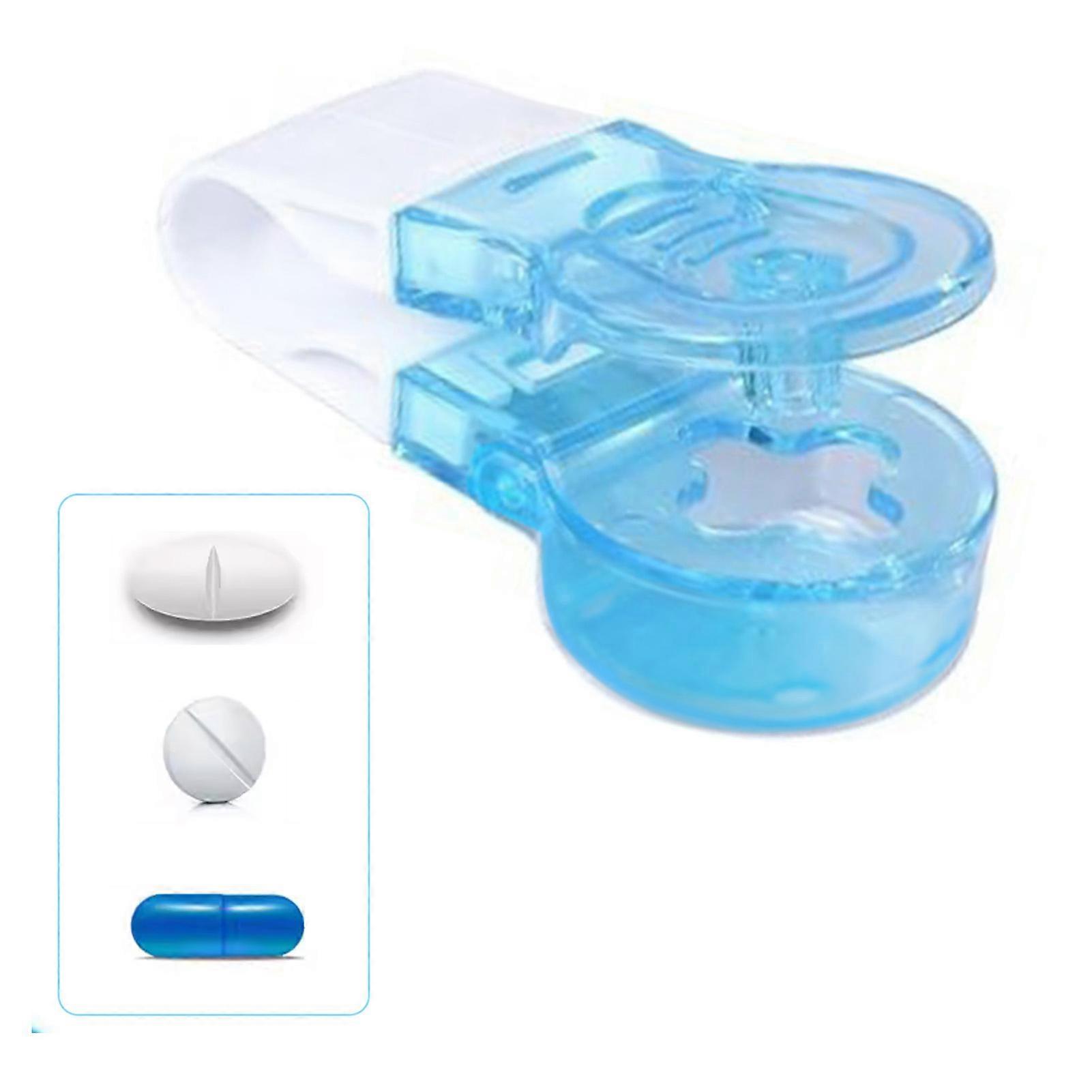Portable Medicine Taker Blister Pack Opener Assistance Tool Non Contact Tablets Remover Extractor for Home Travel Full Blue 
