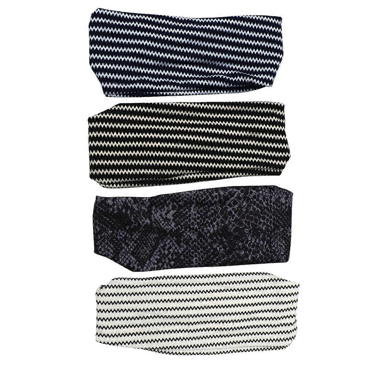 4pcs Breathable Elastic Yoga Headbands for Women – Wide Cotton Hair Accessories for Fitness, Running & Daily Use – Stretchy & Durable Design